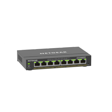 Netgear GS308EPP Géré L2/L3 Gigabit Ethernet (10/100/1000) Noir Connexion Ethernet, supportant l'alimentation via ce port (PoE)